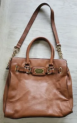 Michael Kors Hamilton East West Brown Leather Shoulder Tote Satchel Bag $550 • $55