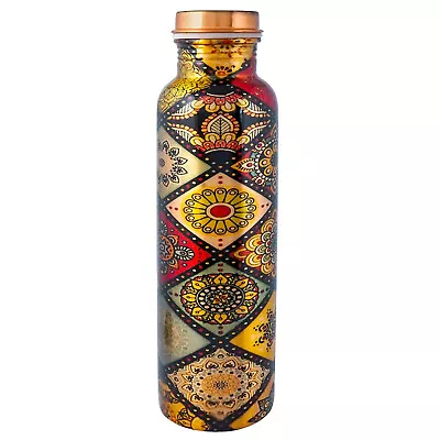 Japuri Design Pure Copper Water Bottle 1 Litre Durable & Rust Proof &  Non-Toxic • $59.24