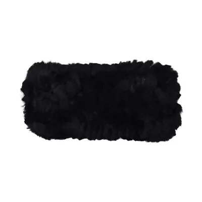 Black Reversable Rabbit Fur/Cable Knit Kids Ear Muffler Head Wrap • $16.99