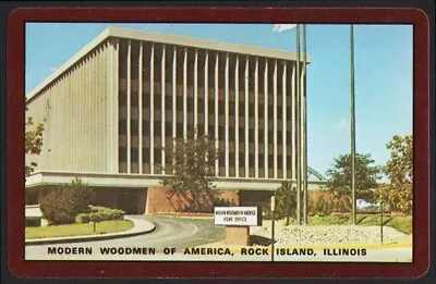 Vintage Playing Card MODERN WOODMEN OF AMERICA Building Pic Rock Island Illinois • $4.79