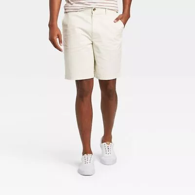 Goodfellow & Co Men's Ivory Cotton Linden Flat Front 9  Chino Shorts Size 36 • $16.91