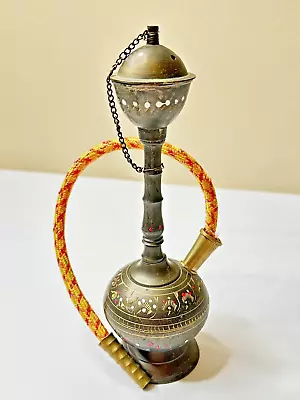 Vintage 8  Mini Brass Decorative Small India Hookah Functional Decorative • $29.99