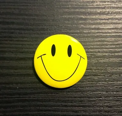 Smiley Emoji 25mm Pin Badge Small 1  80s Retro Dance Badges For Music Acid Fans • £1.69