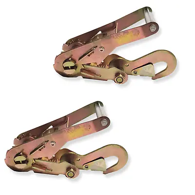 2 Pack 2  Ratchet W/Snap Flat Hook For Auto Car Hauler Flatbed Tow Truck Trailer • $34.85