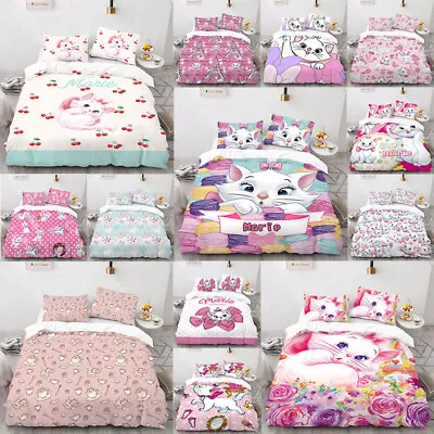 Disney Marie Cat 3D Bedding Set Duvet Cover The Aristocats Pillowcase 3-Pieces • $49.59