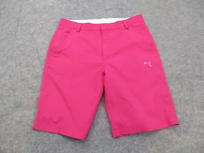 Puma Shorts Mens 32 Pink Solid Chino Golf Golfing Outdoor DryCell 11  * • $15.27