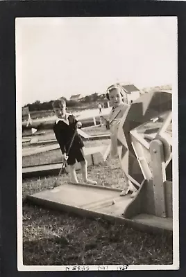£6.99 • Buy Postcard Herne Bay Nr Whitstable Kent Children Playing Crazy Golf 1935 RP