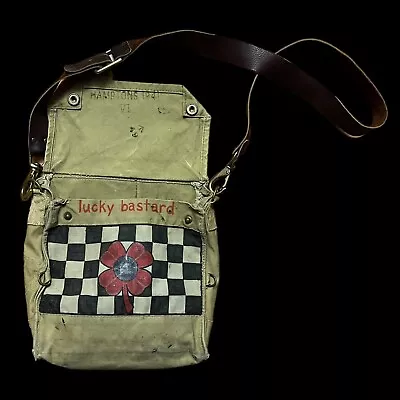 Vintage Military Hand Painted Bag Hamptons 40’s • $65