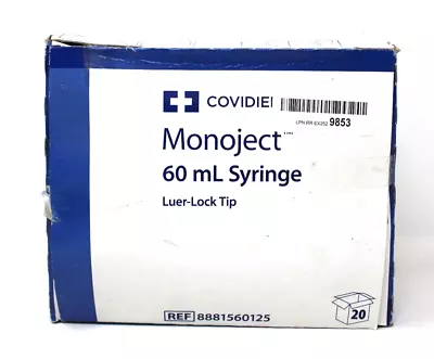 Covidien 8881560125 Monoject  Syringe Luer Lock 60 Ml - 20 Per Damaged Box • $19.99