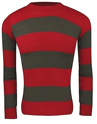 £11.99 • Buy Children's Kids Halloween Freddy Red Green Striped Jumper Sweatshirt Krueger Top