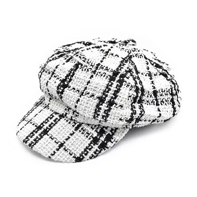 Women's Classic Retro Plaid Newsboy Cap Visor Gatsby Cabbie Hat • $13.99