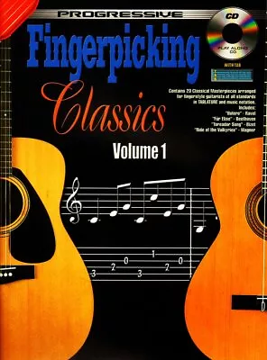 Learn To Play Acoustic Classical Guitar Fingerpicking Volume 1 Music Book| • £19.99