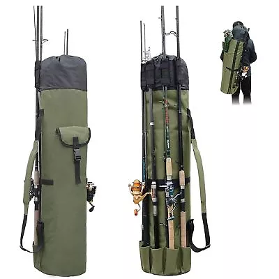 Fishing Pole Bag With Rod Holder Fishing Rod Bag Carrier Case 5 Poles Waterpr... • $36.33