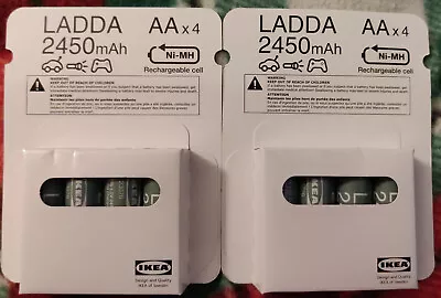 LADDA Rechargeable Batteries AA 1.2V 2450mAh - TWO PACKS OF FOUR - Made In Japan • $17