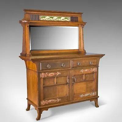 Antique Sideboard English Oak Arts & Crafts Cabinet Liberty Taste Circa 1900 • $2141.21