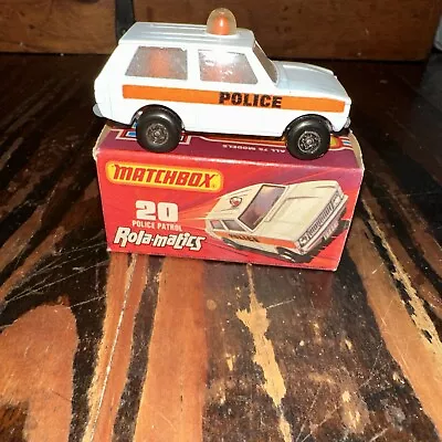 1975 White/checker Matchbox Police Patrol #20 Rola-matic LESNEY Prod UK In Box • $22.99
