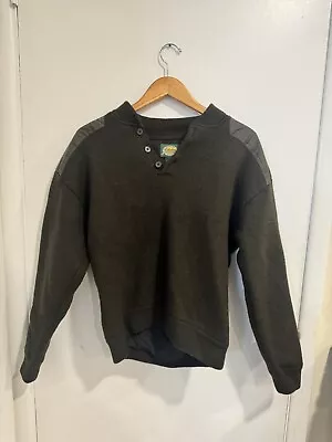 Cabelas Wool Commando Sweater Green Large Reg Heavyweight Poly Lined Hunting • $29.99