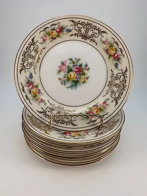 Meito China MEI 474 Bread Plate - Gold Trim Scrolls Floral Center - Set Of 8* • $49.95