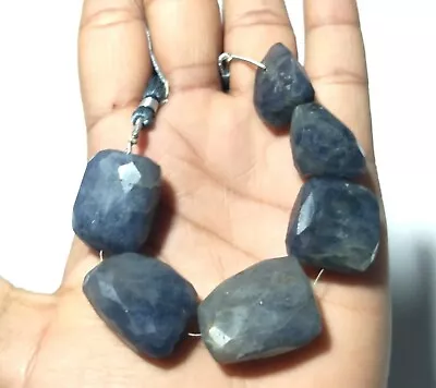 Blue Iolite Natural Nugget Free Size Smooth Loose Gemstone Beads 6 Inch 310Cts  • $24.32