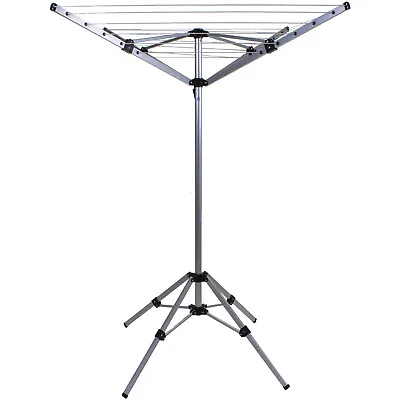 4 Arm Rotary Clothes Airer Freestanding Washing Line Portable Aluminium Camping • £999