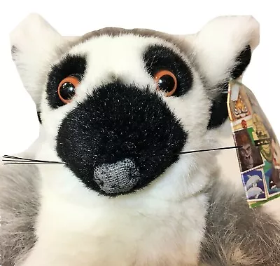 K&M Ring Tailed Lemur Stuffed Animal Plush Hugging Hanging Toy Gray Striped 18  • $39