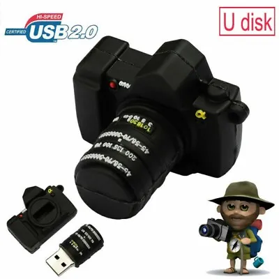 USB 2.0 Flash Drive Camera Shape Memory Stick 16GB Storage Thumb U Disk Lot • £5.99