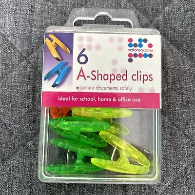 6 A Shaped Paper Clips Coloured Stationery School Home Office Document Memo Note • £2.49