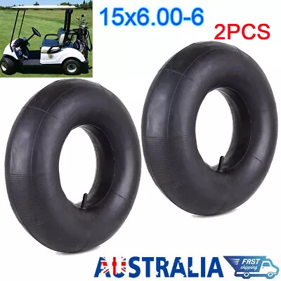 2x Ride On Mower Tyre Inner Tube 15 X 6.00 - 6  Straight Stem Rubber TR13 Valve • $18.99