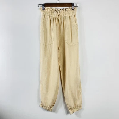 $19.54 • Buy Zara Girls Size 13 14 Linen Pull On Jogger Pants Tan Casual