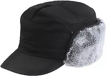 Winter Elmer Fudd Baseball Hat With Visor And Ear Flaps Warm Large Black2 • $30.36