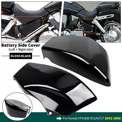 Vivid Black Battery Side Fairing Covers For Honda VTX1800 R/Retro VTX1800F1/2/3 • $29.68