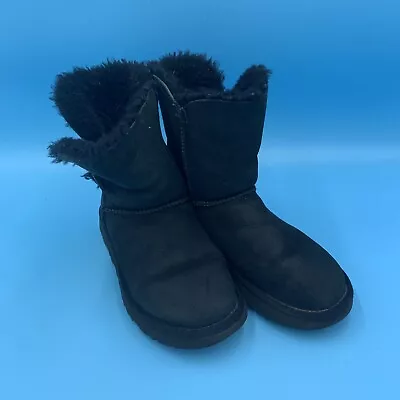 Ugg Bailey Button II Women's High Top Sheepskin Boot Charcoal Black Size 6 • $29.99