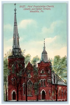 Meadville PA Postcard First Presbyterian Church Liberty And Center Streets • $19.95