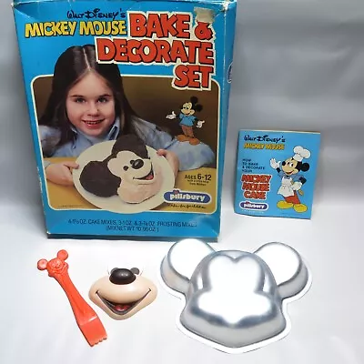 Vintage Disney Mickey Mouse Bake And Decorate Set Cake Pan Pillsbury 1978 • $20