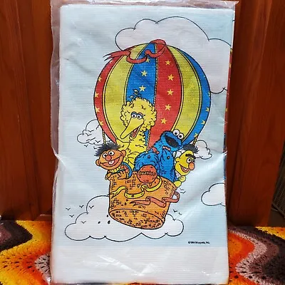 1984 Sesame Street Hot Air Ballon Paper Party Tablecloth 52x96 Muppets Inc • $5
