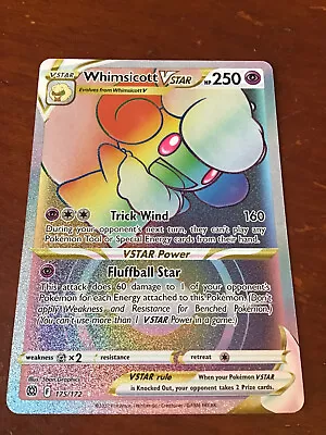 $1.25 • Buy Whimsicott Vstar 175/172 Rainbow Holo Secret Rare Pokemon Brilliant Stars