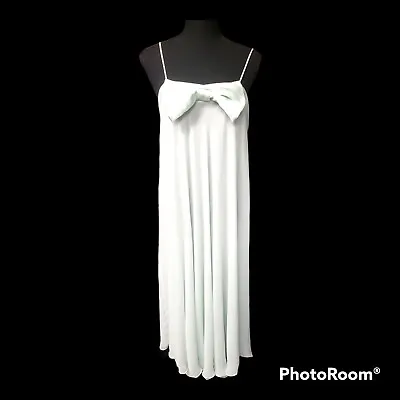  Vintage Flora Nikrooz Saks Fifth Avenue Mint Chiffon Nightgown Sheer Size M • $55