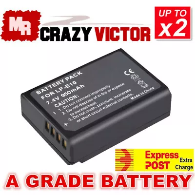 LP-E10 Battery For Canon EOS 1100D 1200D 1300D 1500D 3000D Rebel T3 Kiss X50 • $13.95