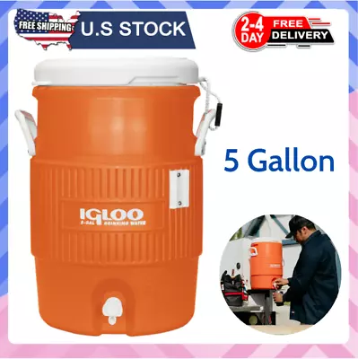 Igloo 5-Gallon Heavy-Duty Beverage Cooler Orange Features Infrared Insulated New • $32.21