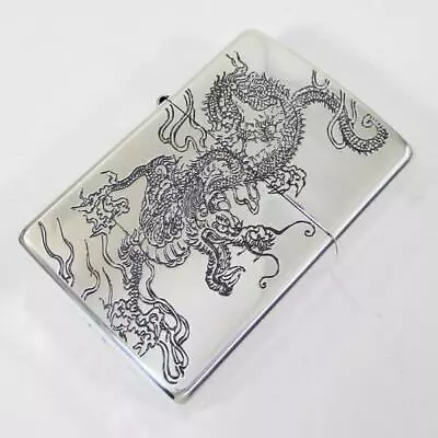 Zippo Japanese Pattern Dragon Type B Chrome 2SV WDR2   Gift Box Set (Oil   Fli • £106.44