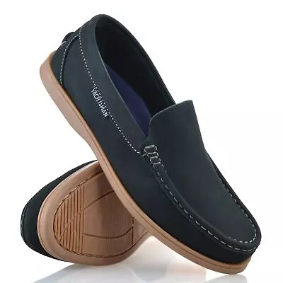 £24.98 • Buy Mens Leather Slip On Boat Deck Casual Walking Driving Moccasin Loafer Shoes Size