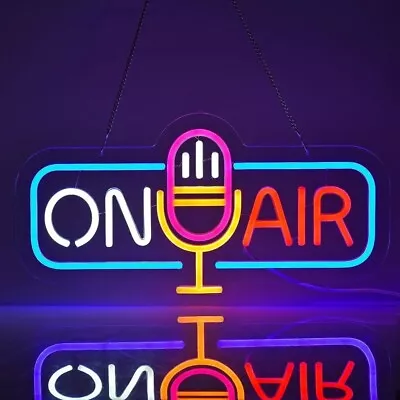 On Air Neon Sign Recording Studio LED Lamp Door Sign Wall Decor Light 9” X 17” • $62.99