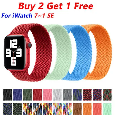 $2.19 • Buy Braided Solo Loop Watch Band Strap For Apple IWatch 7 6 5 SE 38/40/41/42/44/45mm