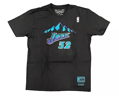 Men's Mitchell & Ness Black NBA Utah Jazz Reload 2.0 N&N Karl Malone T-Shirt • $34.95