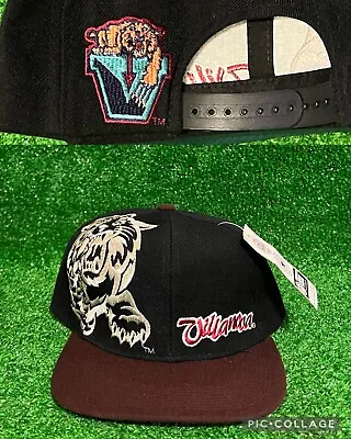 Vintage 90s Villanova Wildcats University Snapback Hat Wool Blend Deadstock • $39.99