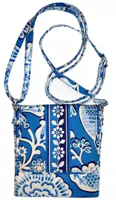 VERA BRADLEY Womens Blue Lagoon TINY TRAVELER WALLET Crossbody    MINT! • $12.99