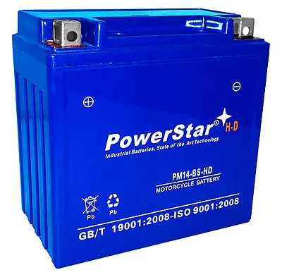 PowerStarH-D 14-BS Replaces 2014-09' BMW K1300S Motorcycle Battery 3 Yr Warranty • $82.35