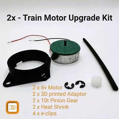 2 Hornby Motor Upgrade Kit - Adapter + Motor & Parts - (6v /CoCo /HST /DMU /HA6) • £14.95