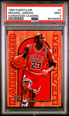 PSA 9 MINT 1995 FLEER FLAIR MICHAEL JORDAN #4 HARDWOOD LEADERS BULLS Card • $54