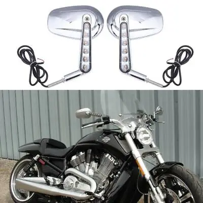 For Harley V-Rod VRod Muscle VRSCF Chrome Motorcycle Mirrors With Turn Signal US • $79.45